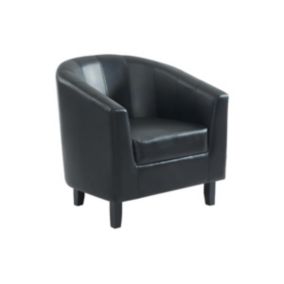 Fauteuil cabriolet en simili noir CRISTOBAL II