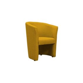 Fauteuil cabriolet en tissu jaune moutarde design contemporain - CABRI