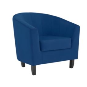 Fauteuil cabriolet en velours bleu nuit CRISTOBAL II