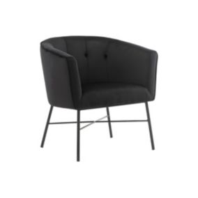 Fauteuil cabriolet en velours FAKART - Noir