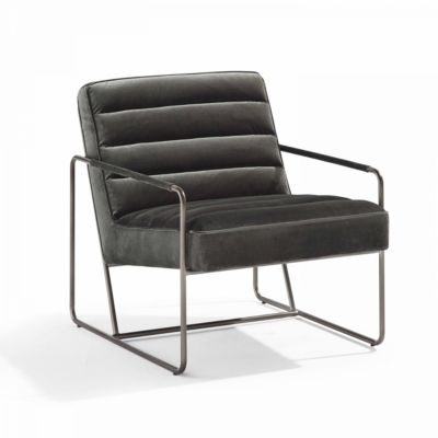 Fauteuil capitonné en velours vert gris  Oviala