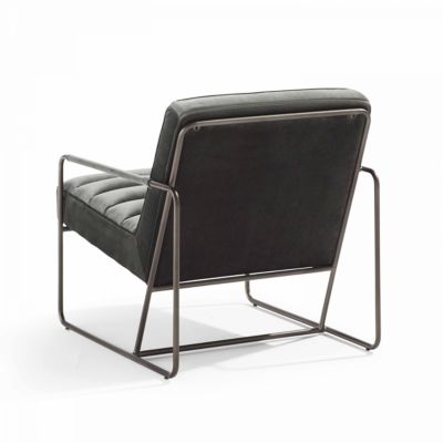 Fauteuil capitonné en velours vert gris  Oviala