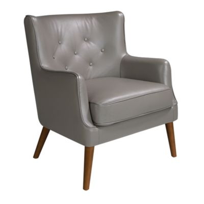 Fauteuil Chester cuir gris fonce 5085 - 75x80x89 cm