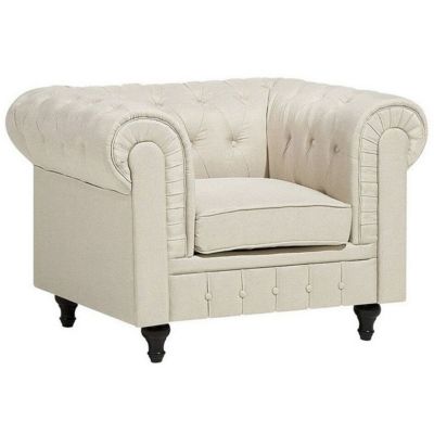 Fauteuil CHESTERFIELD Tissu Beige