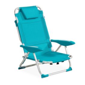 Fauteuil clic clac des plages polyester bleu  Oviala