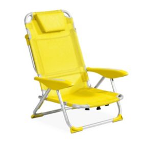 Fauteuil clic clac des plages polyester jaune clair  Oviala