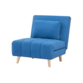 Fauteuil convertible en tissu bleu STREVI