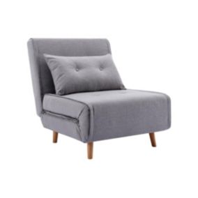 Fauteuil convertible en tissu gris clair URIBIA