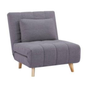 Fauteuil convertible en tissu gris STREVI