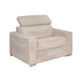 Fauteuil convertible express en velours côtelé beige - Couchage 70 cm - Matelas 14 cm VIZIR