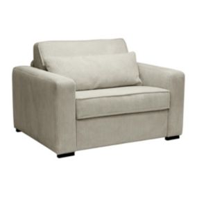 Fauteuil convertible express en velours côtelé beige - Couchage 70 cm - MONDOVI