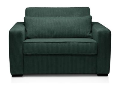 Fauteuil convertible express en velours côtelé vert - Couchage 100 cm - MONDOVI