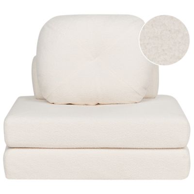 Fauteuil convertible OLDEN Bouclé Blanc