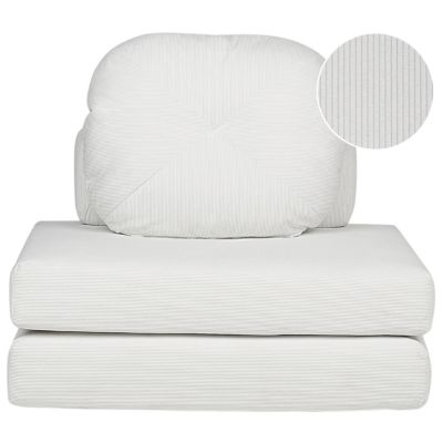Fauteuil convertible OLDEN Velours côtelé Blanc cassé
