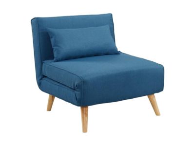 Fauteuil convertible POSIO en tissu - Bleu