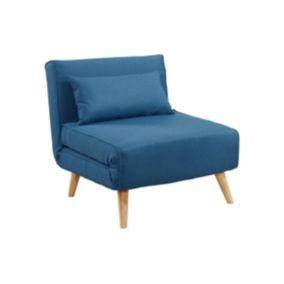 Fauteuil convertible POSIO en tissu - Bleu