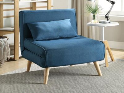 Fauteuil convertible POSIO en tissu - Bleu