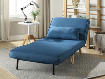 Fauteuil convertible POSIO en tissu - Bleu