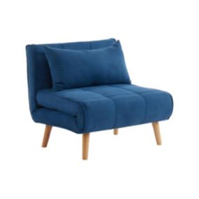 Fauteuil convertible XL en tissu CHILA - Bleu