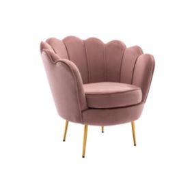 Fauteuil coquillage en velours rose DANDELION de Pascal Morabito