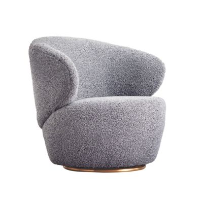 Fauteuil cosy en bouclette gris  Oviala