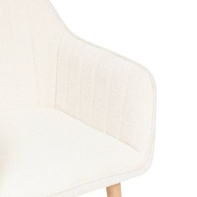Fauteuil à dîner "Visoca" bouclette blanc - Atmosphera