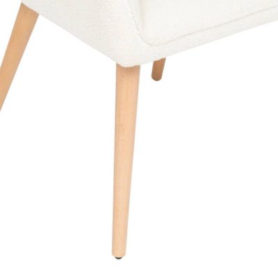 Fauteuil à dîner "Visoca" bouclette blanc - Atmosphera