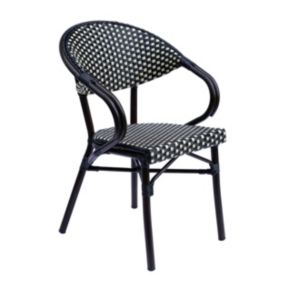 Fauteuil de bistrot parisien en aluminium noir  Oviala