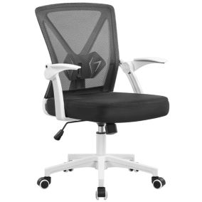 Fauteuil de Bureau avec Accoudoirs Pliables Chaise de Bureau Hauteur Réglable Yaheetecfh