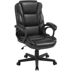 Fauteuil de Bureau Chaise de Bureau Erconomique Hauteur Réglable Noir Yaheetech