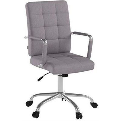 Fauteuil de bureau CLP Deli Pro tissu gris rembourré