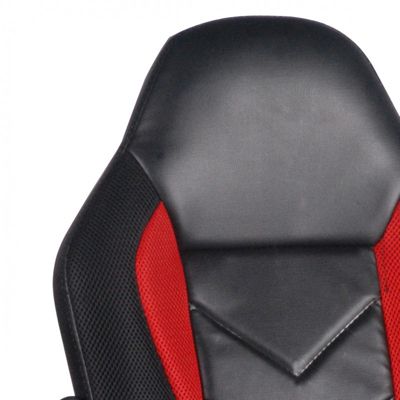 Fauteuil de bureau en simili noir et rouge avec roulettes - MASTER