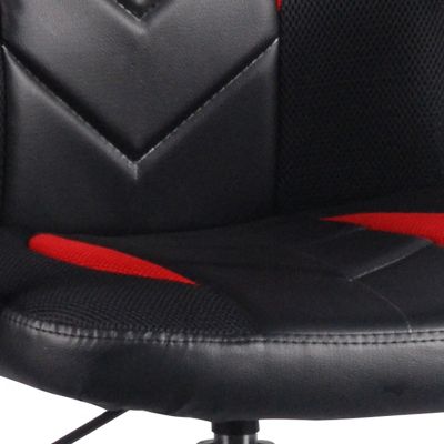 Fauteuil de bureau en simili noir et rouge avec roulettes - MASTER