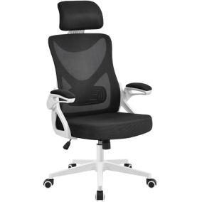 Fauteuil de Bureau Hauteur Réglable Chaise de Bureau Ergonomique Noir Yaheetech