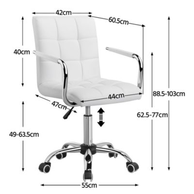 Fauteuil de Bureau Hauteur Réglable Chaise de Bureau Roulettes Pivotantes