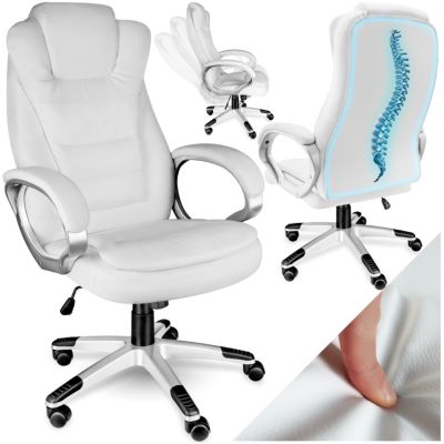 Fauteuil de bureau rotatif à 360 et réglable en hauteur blanc