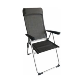 Fauteuil de Camping Eco Plus Appuie-tête Amovible Dossier Réglable Camping Car Gris BAYASUN
