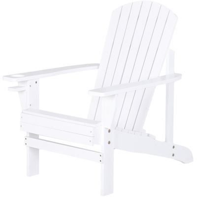 Fauteuil de jardin Adirondack chaise longue inclinable en bois 97L x 73l x 93H cm blanc