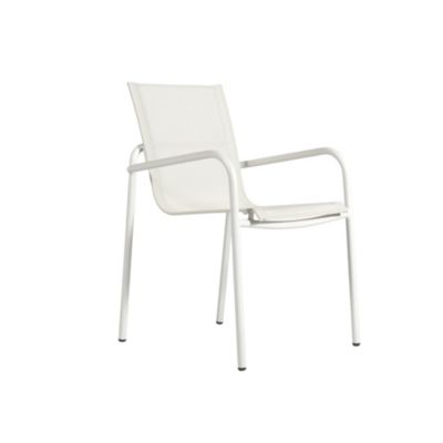 Fauteuil de jardin aluminium et textilène Aloha blanc Arcane H.84 cm