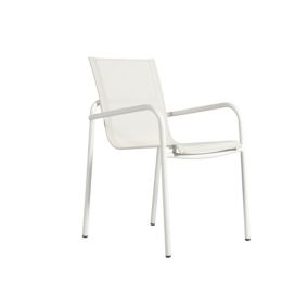 Fauteuil de jardin aluminium et textilène Aloha blanc Arcane H.84 cm
