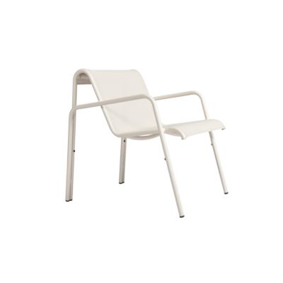 Fauteuil de jardin aluminium et textilène Atlas crème Arcane H.81 cm