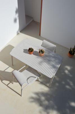 Fauteuil de jardin aluminium et textilène Atlas crème Arcane H.81 cm