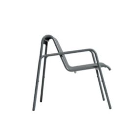 Fauteuil de jardin aluminium et textilène Atlas gris anthracite Arcane H.81 cm
