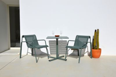 Fauteuil de jardin aluminium et textilène Atlas vert Arcane H.81 cm