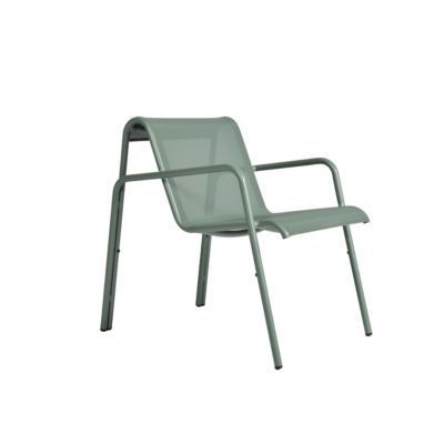 Fauteuil de jardin aluminium et textilène Atlas vert Arcane H.81 cm