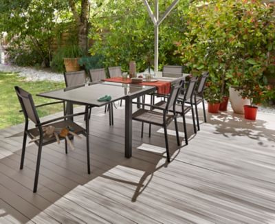 Fauteuil de jardin Baru en aluminium - Coloris gris - Hauteur 87 cm