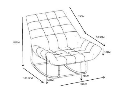 Fauteuil de jardin à bascule en acier - Naturel clair et coussin anthracite - ZAMY de MYLIA