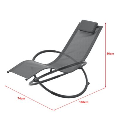 Fauteuil de jardin à bascule Pulsano capacité de charge 150 kg gris foncé en.casa