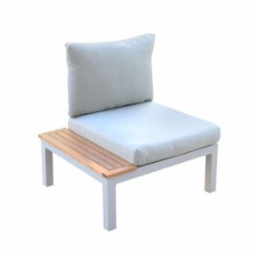 Fauteuil de Jardin Chillvert Bergamo Aluminium 78,2x76,6x73 cm Gris avec Table et Coussins