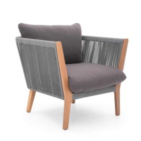 Fauteuil de Jardin Chillvert Scala 71x80,3x70 cm Sieges Dehoussables en Bois Provenant de Forêts Durables Couleur Gris